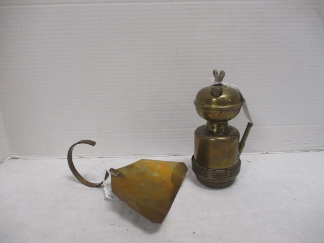 Brilliant Search Mfg. Co. Coal Miner's Helmet Light & Brass Reflector