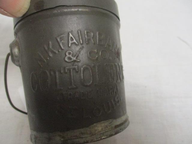Cotton Seed Oil Tincan, Oil Can, Mini Oil Can, Brass Bucket,