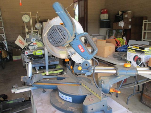 Ryobi 10" Sliding Compound Miter Saw with Laser, Stand and Extra Blade