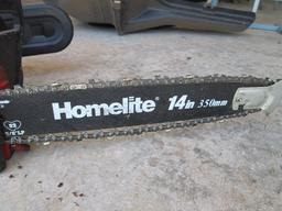 Lot of 2 Chain Saws- Homelite and Electric Chain Saw