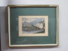 Vintage Framed and Matted "St. Florent" Lithograph Print