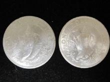 Lot of (2) 1966 Bahama Islands $1 Coins- 92.5% Silver