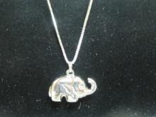 16" Sterling Silver Chain with Elephant Pendant