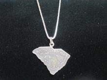 Sterling Silver SC Pendant on 24" Sterling Silver Chain