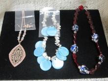 3 Necklaces and 2 Pair of Earrings