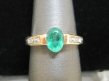 14k Gold Emerald and Diamond Ring- Appraised at $1,050!