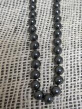 24" Majorica Black Pearl Necklace in original box