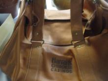 New Harrah's Cherokee Casino Leather Duffle Bag