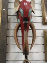 Wood Carved Elephant Tribal Mask