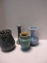 Four Glazed Studio Pottery Vases