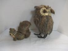 Squirrel 7" & Owl 14"