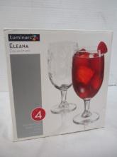 Luminarc Eleana Collection Etched Wine Stems in Box