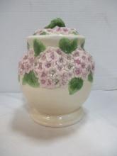 Hydrangea Floral Ceramic Canister