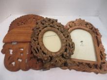 Three Carved Wood Photo Frames