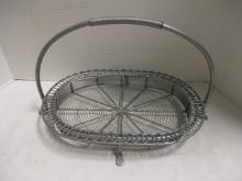 Wire Egg Basket and Two Silver Tone Metal Wire Baskets