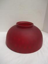 Frosted Ruby Red Thumbprint Glass Lamp Shade