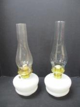 Milk Glass Oil Lamps (PR)