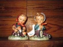 Two Vintage Arnart 5th Ave Handpainted Hummel Style Figurines