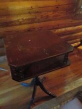 Vintage Mahogany 2 Tier Telephone Table with Brass Claw Feet