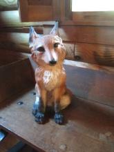 Handpainted Sculpted Resin Red Fox Statue