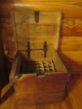 Antique 15 Dozen Wood Egg Box with Cardboard Egg Crates