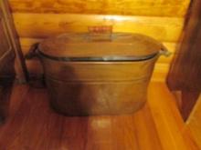 Vintage Copper Boiler with Wood Insert Handles