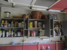Cabinet Contents- Spray Pt. Stain Car Wash Buffer, Baskets and