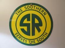 Replica "The Southern Serves the South" Railroad Enamel Metal Sign