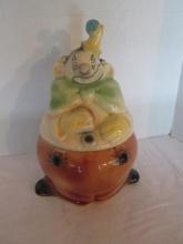 Vintage Brush Clown Cookie Jar