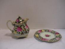 Vintage Handpainted Nippon Porcelain Teapot and Underplate