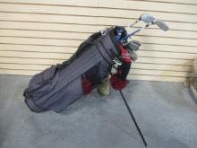 Knight Black Canvas Golf Bag, Ping G5 Irons, Odyssey DFX Putter, Icon2