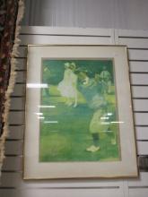 Framed and Matted Bart Forbes "American Golfer" Print