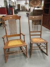 2 Vintage Wood Rocking Chairs