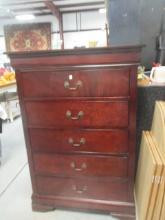 Mahogany Finish 5 Drawer Chest