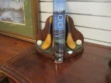 Sculpted Golf Themed Bookends and Coffee Table Book