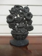 Cast Iron Flower Basket Doorstop