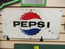 Old Painted Galvanized Pepsi Bottle Cap Sign