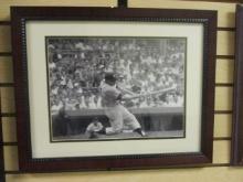 Framed and Matted Photo Print of Mickey Mantle at Bat