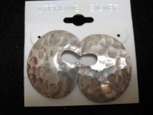 Sterling Silver Hand Hammered Design Earrings