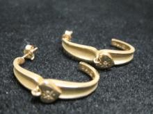 14K Gold Earrings with Hearts