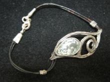 Regina Lane Sterling Silver Israel Roman Glass Bracelet