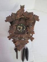 Battery Operated West German Owl and Fox Design Cuckoo Clock