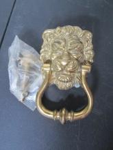 Solid Brass Lion Head Door Knocker