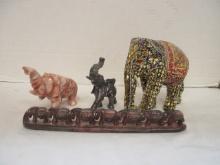 Collection of Elephant Figurines - One Marked "Kenya"