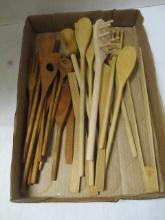 Lot of Wooden Spoons and Utensils