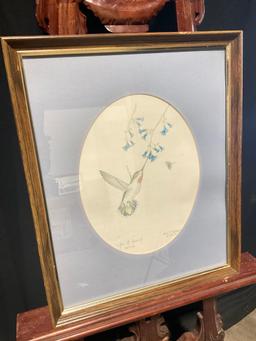 James D Townsend had signed 207/500 Ltd Ed print of a hummingbird in frame