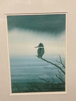 Pair of Framed LE Signed & #d both 15/250, Robert Tandecki Lithographs, Kingfisher & Pair of Herons