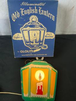 Lauscha Glas Creation German Ornaments & Old English Lantern by Glolite, tested and working