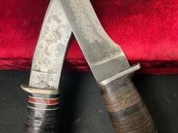 Pair of Vintage Remington Fixed Blade Knives, 1x RH-25 or 35 & 1x RH-50 w/ sheaths