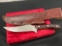 Vintage Schrade Old Timer Knife Model 15OT Deerslayer w/ Leather Sheath